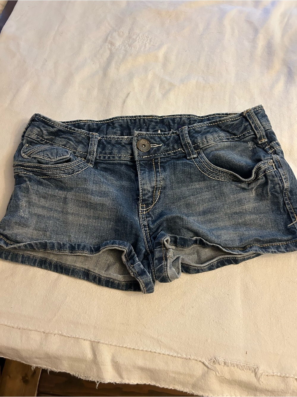 Women's Low-Rise Denim Jean Shorts - Blue Aeropostale aero y2k shortie